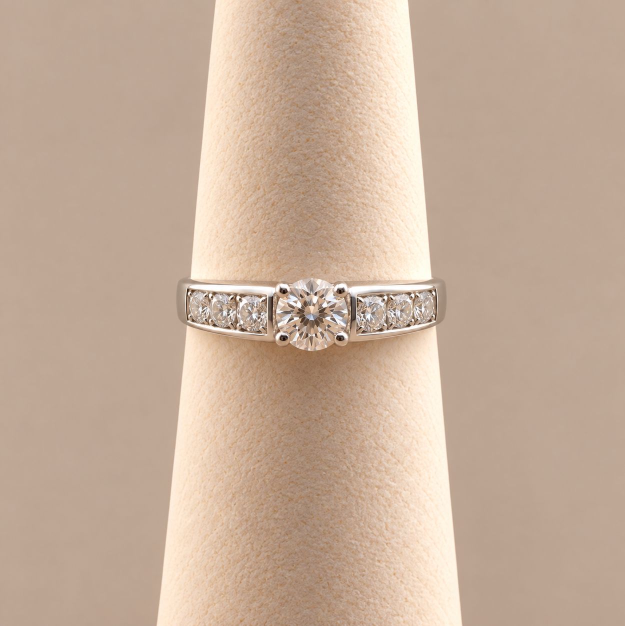 "Cindy" Round Brilliant Diamond Channel-Set Solitaire Ring
