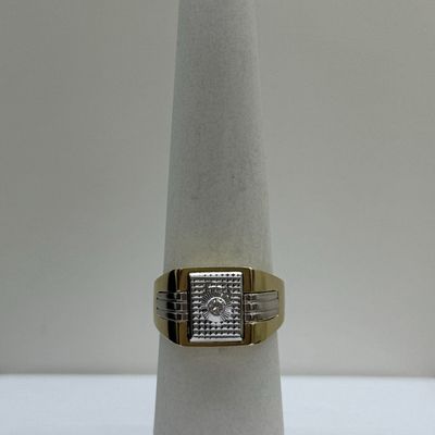 Men's Two-Tone 1-Stone Ring