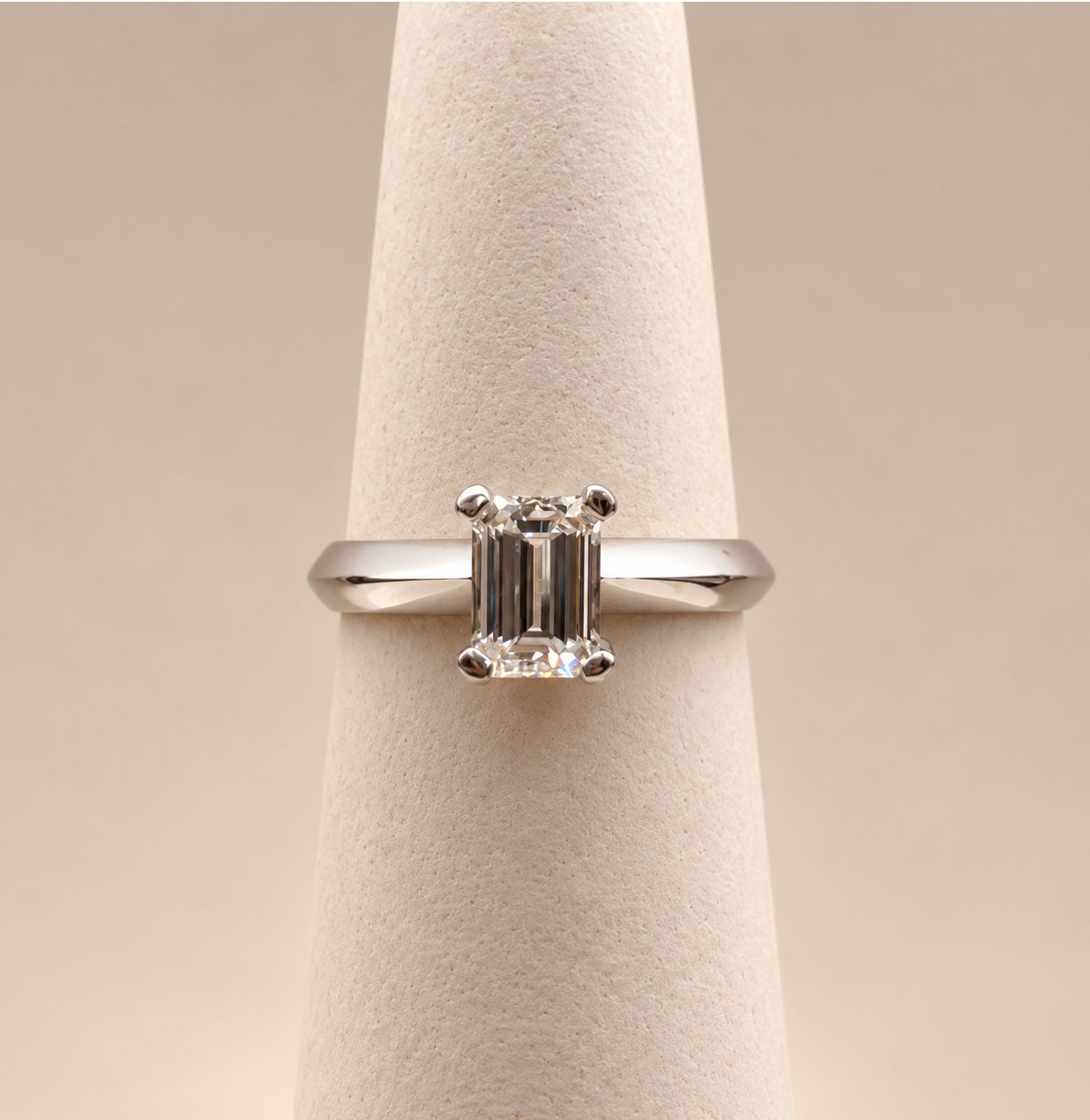 Emerald Cut Solitaire Diamond Ring