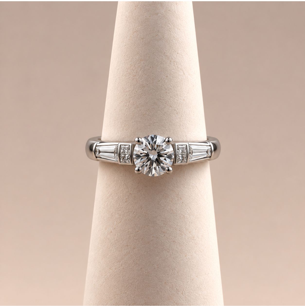 "Celeste" Round Baguette and Princess Diamond Ring
