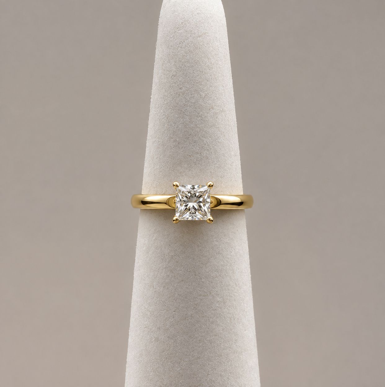 Yellow Gold  1.01ct Princess Cut Diamond Ring