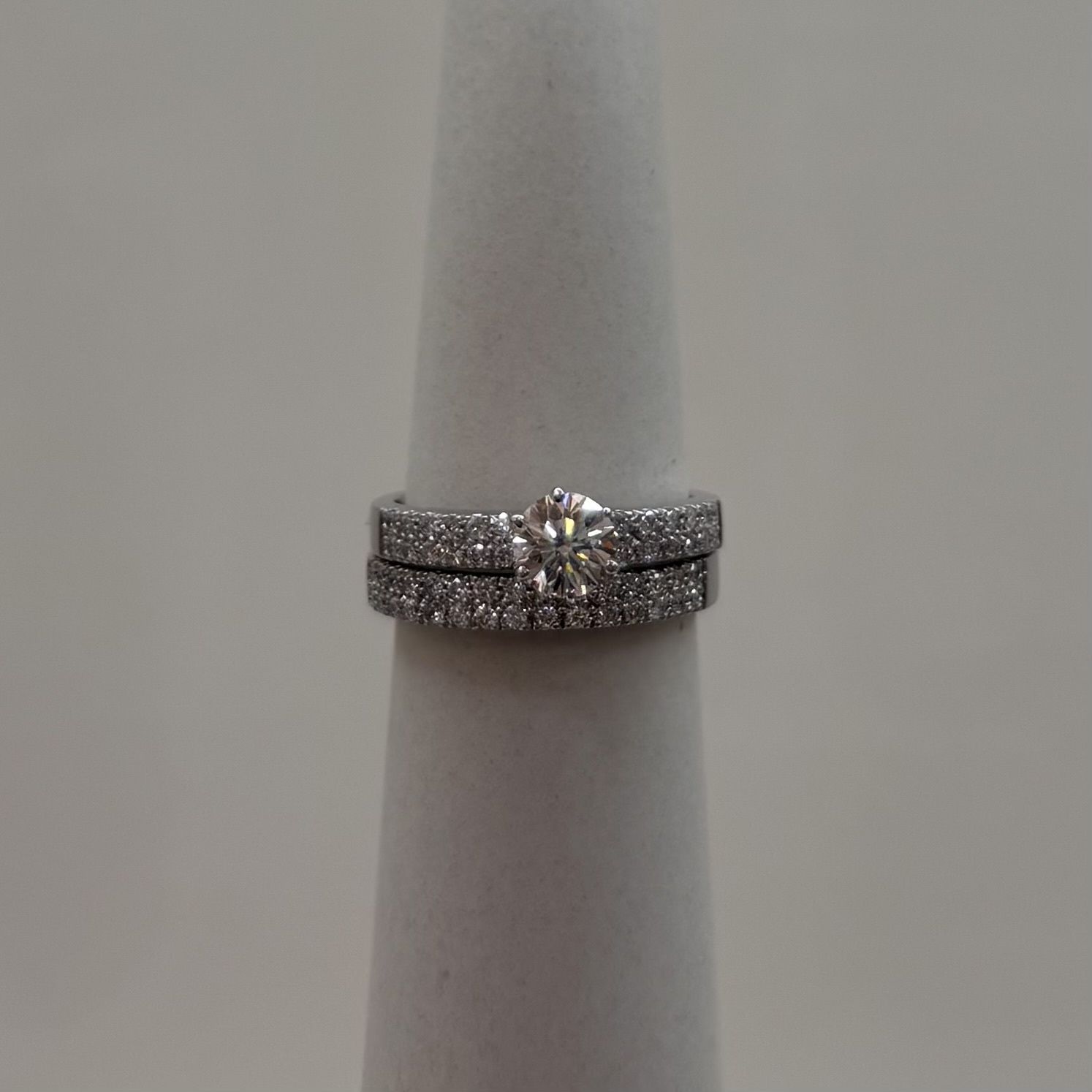 18KW "Cordelia "Pave Round Diamond Bridal Set