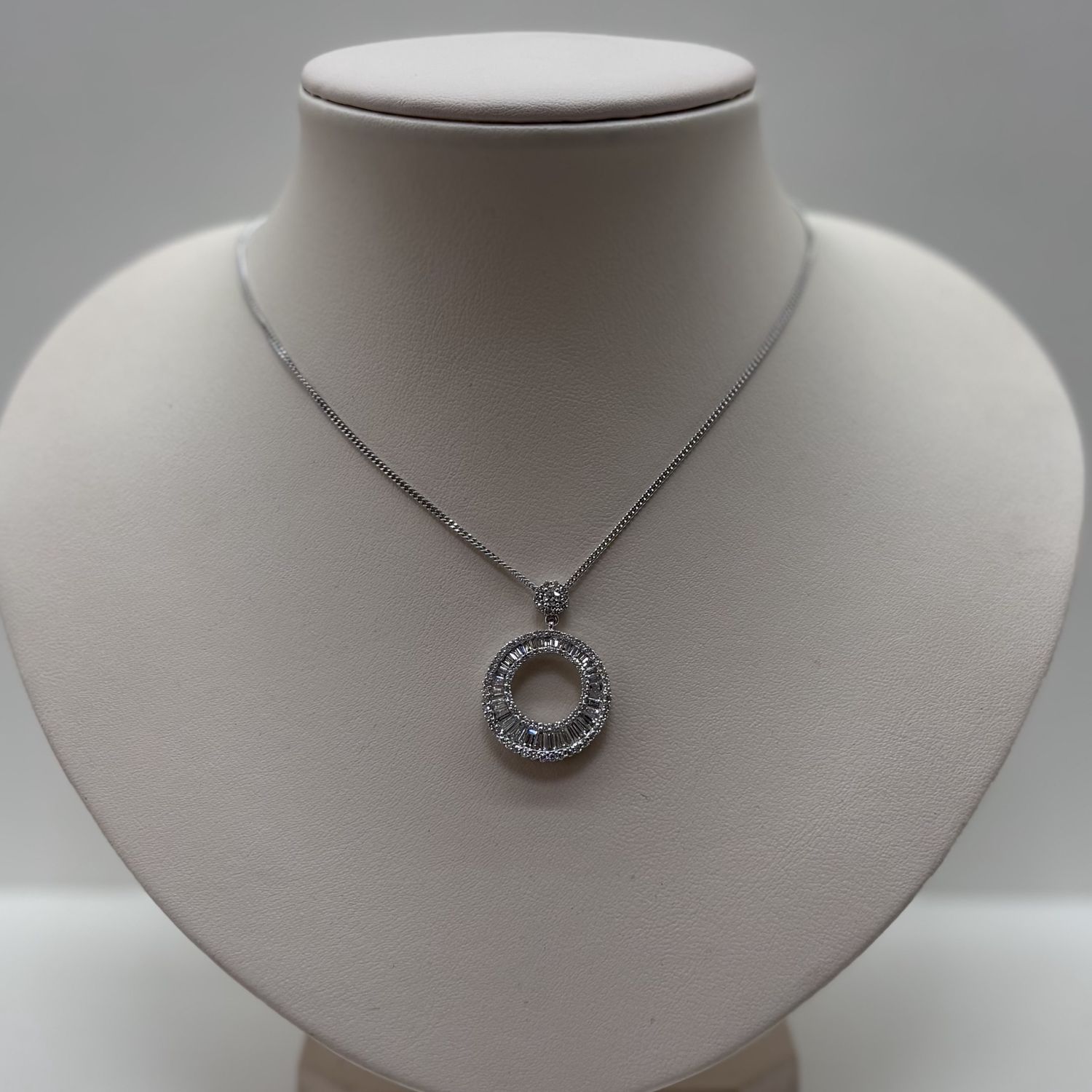 14KW Baguette Circle of Life Pendant