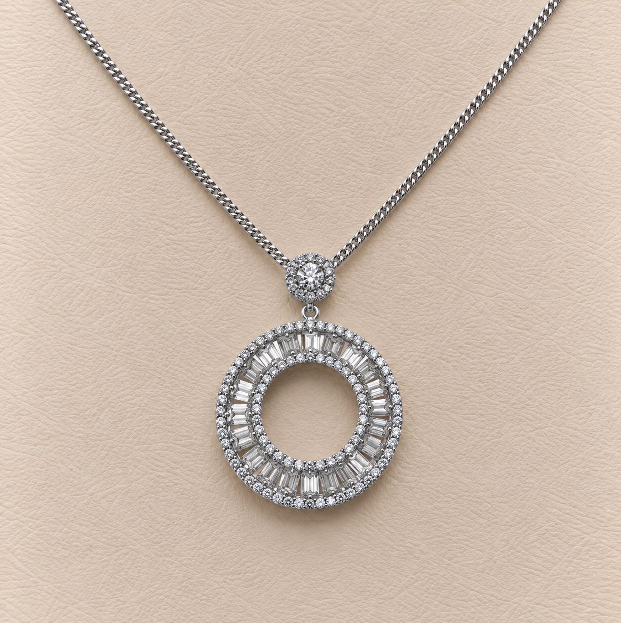 Baguette Diamond Circle of Life Pendant