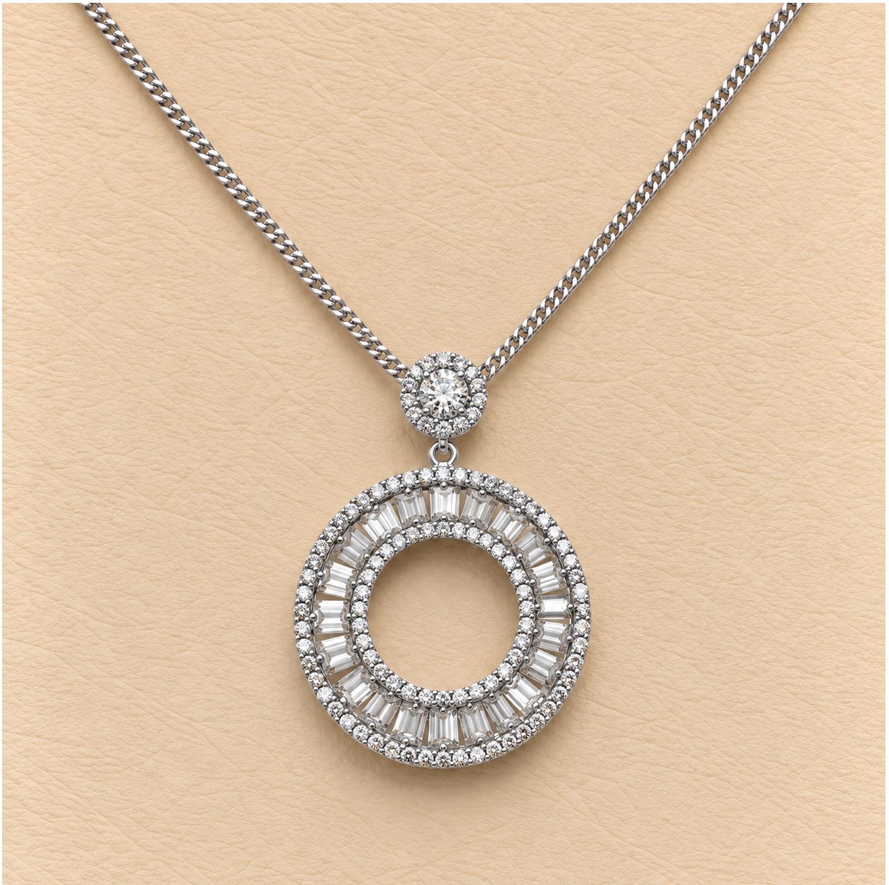 Circle of Life Baguette Diamond Pendant
