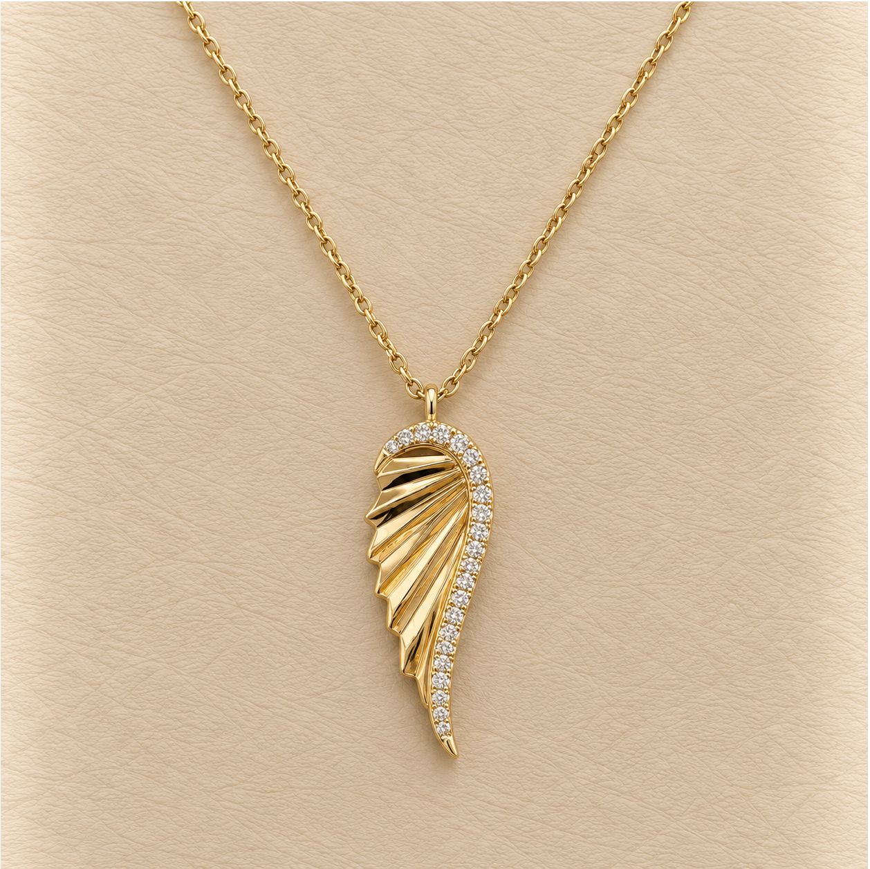 Diamond Wing Pendant Necklace