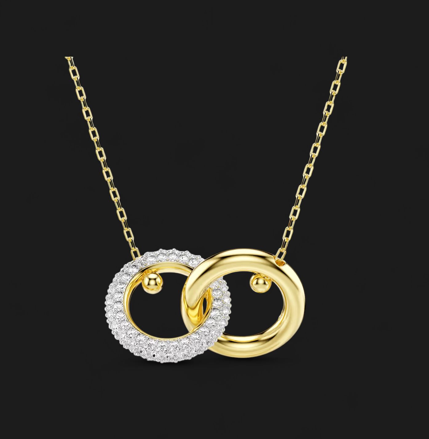 Dextera Pendant, Interlocking Loop, White Gold Tone- 5668820