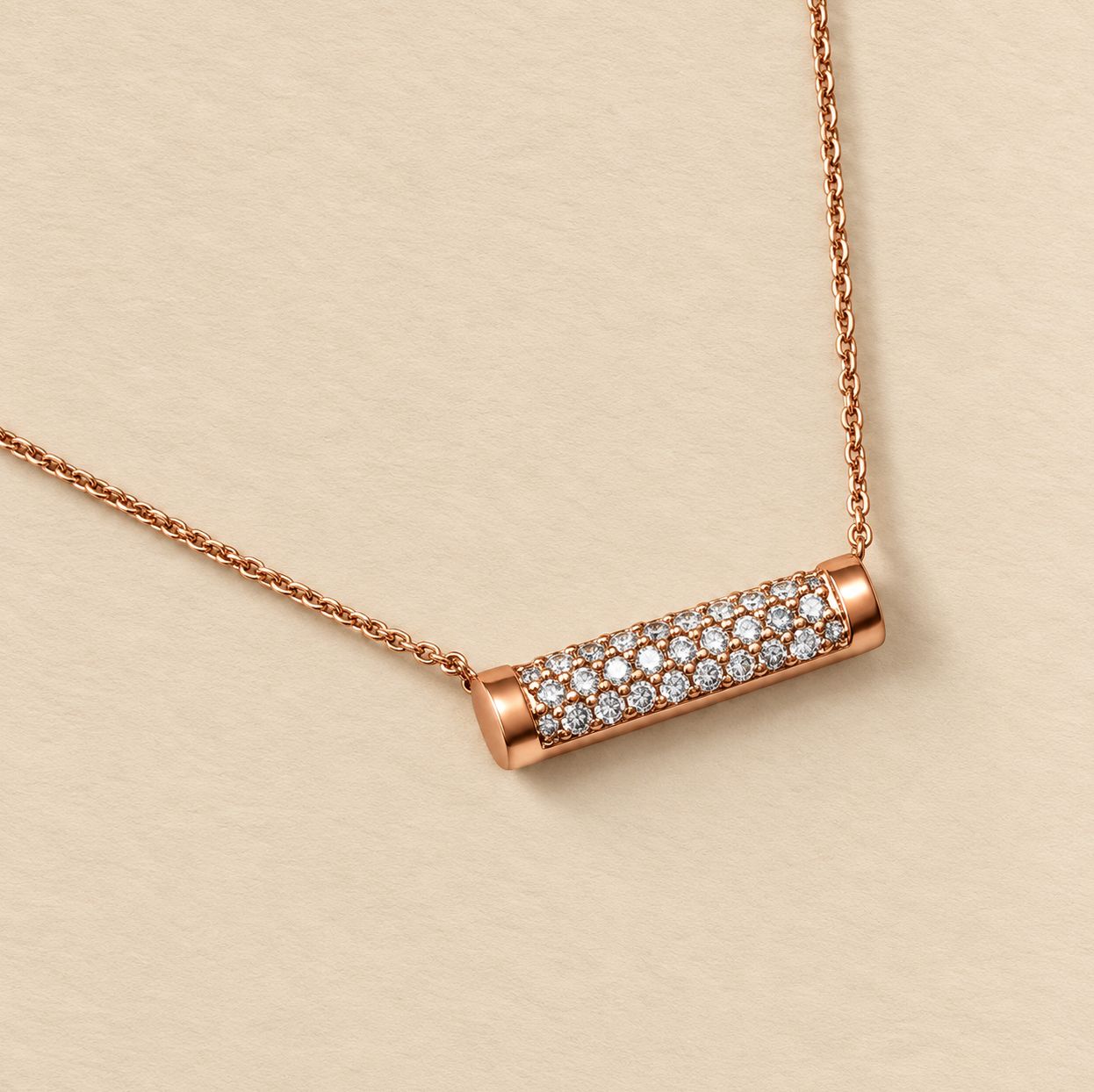 Rose Gold Bar Diamond Pendant