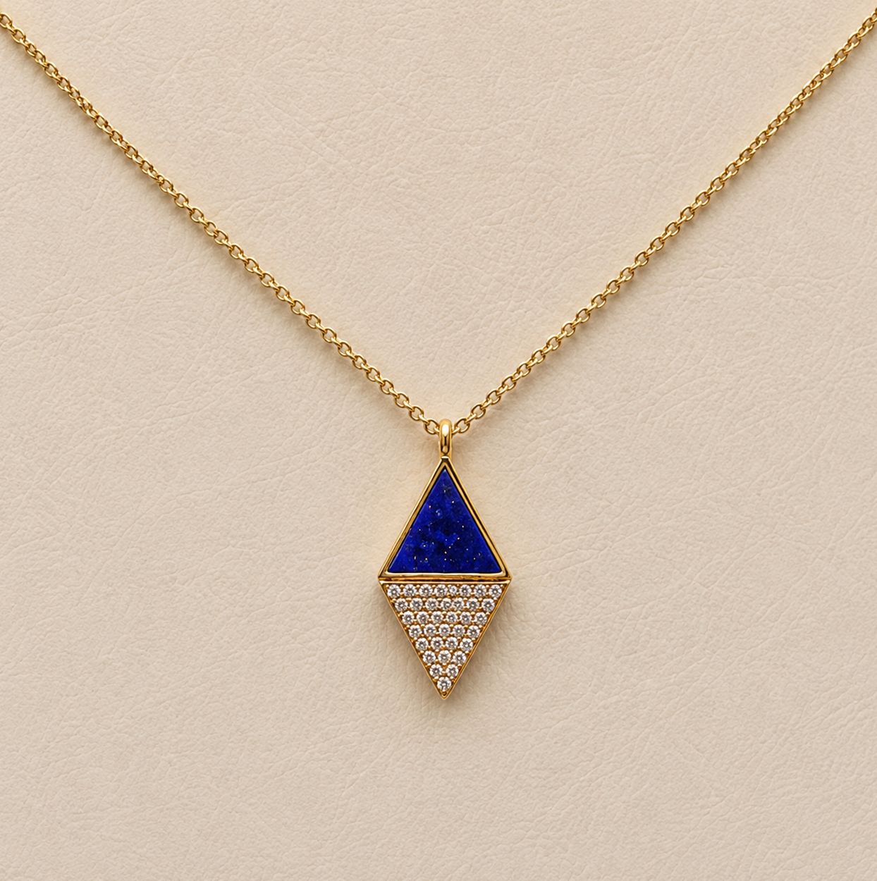Small Lapis Lazuli &amp; Diamond Kite Pendant