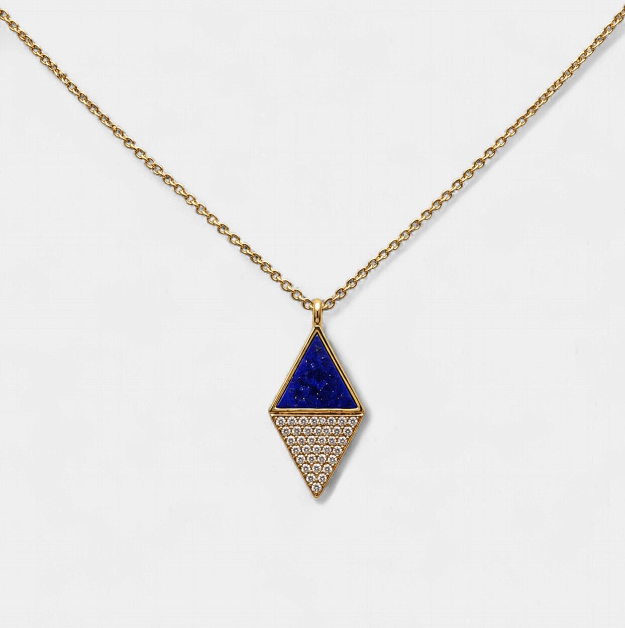 Small Lapis Lazuli Diamond Kite Pendant