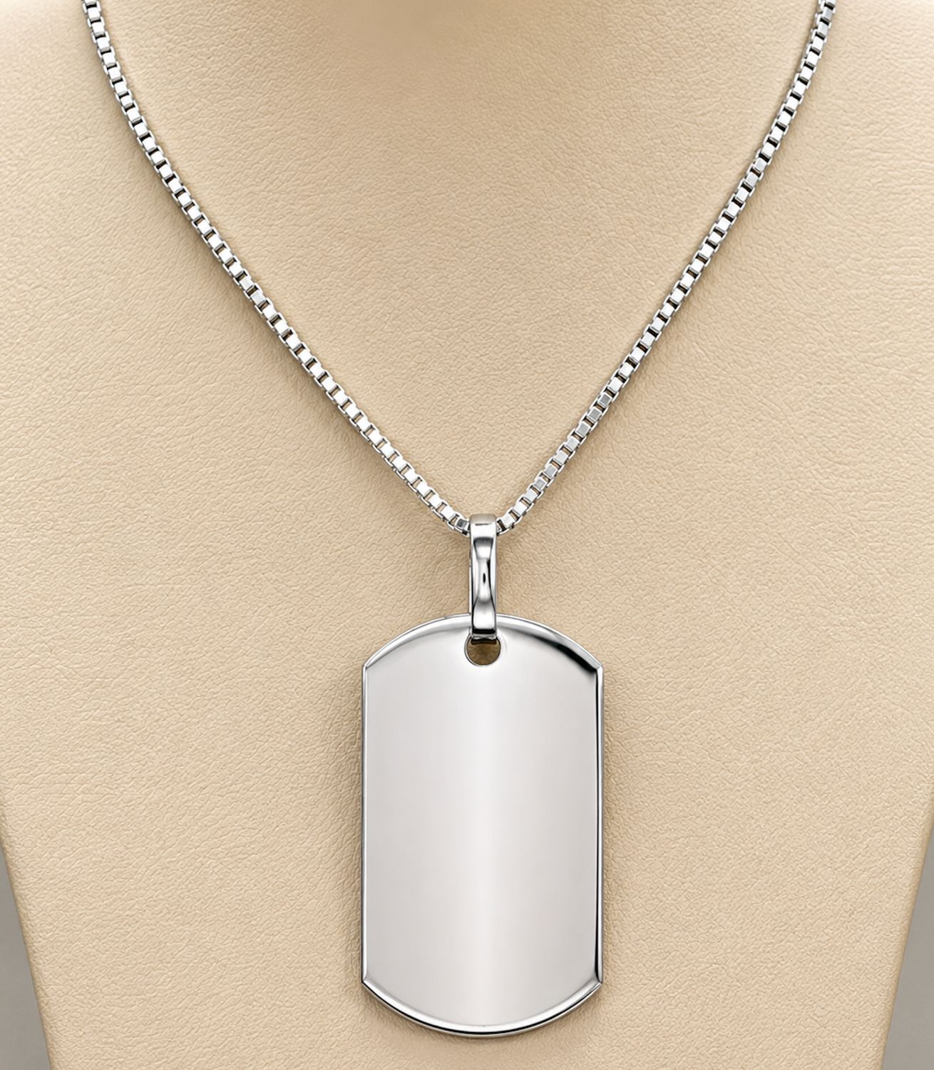 White Gold Plain Dog Tag (8.2g)