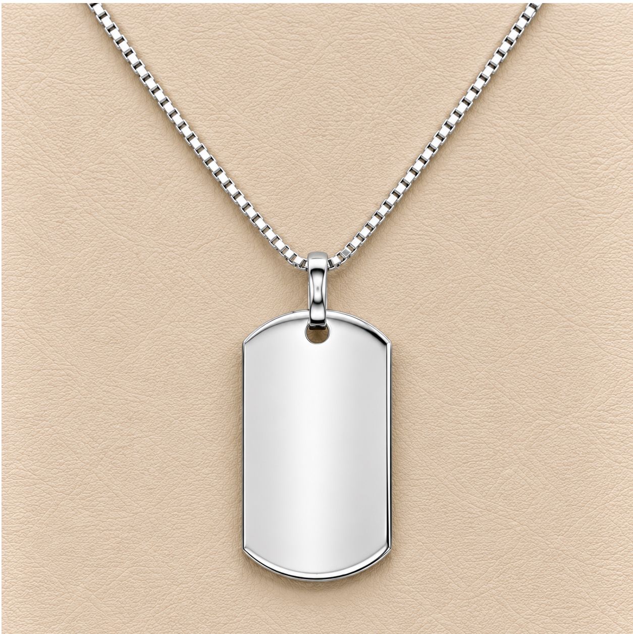 White Gold Plain Dog Tag (8.2g)
