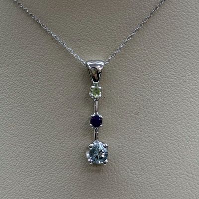 14KW Peridot/Amethyst/Aquamarine Pendant