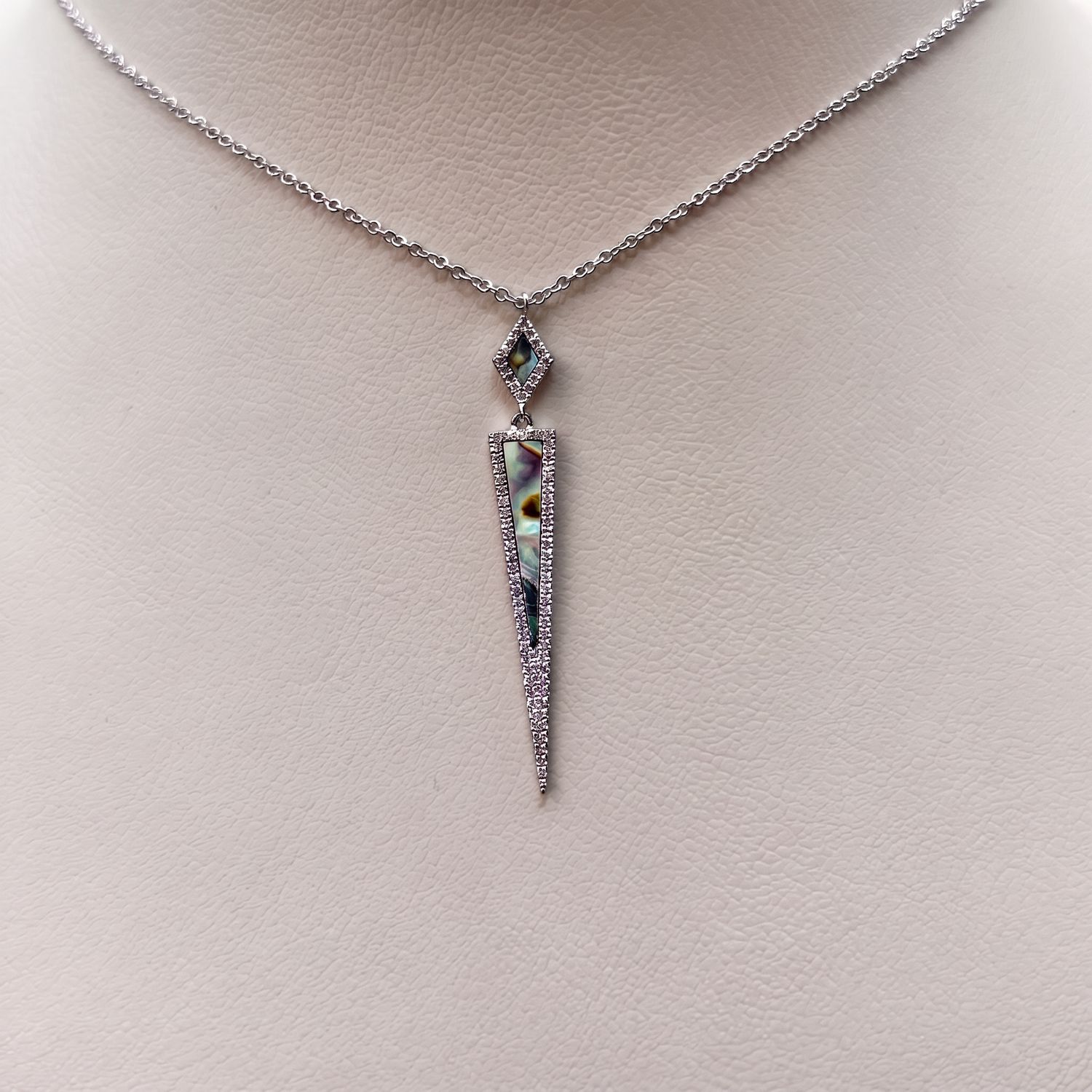 Abalone &amp; Diamond Dagger Necklace