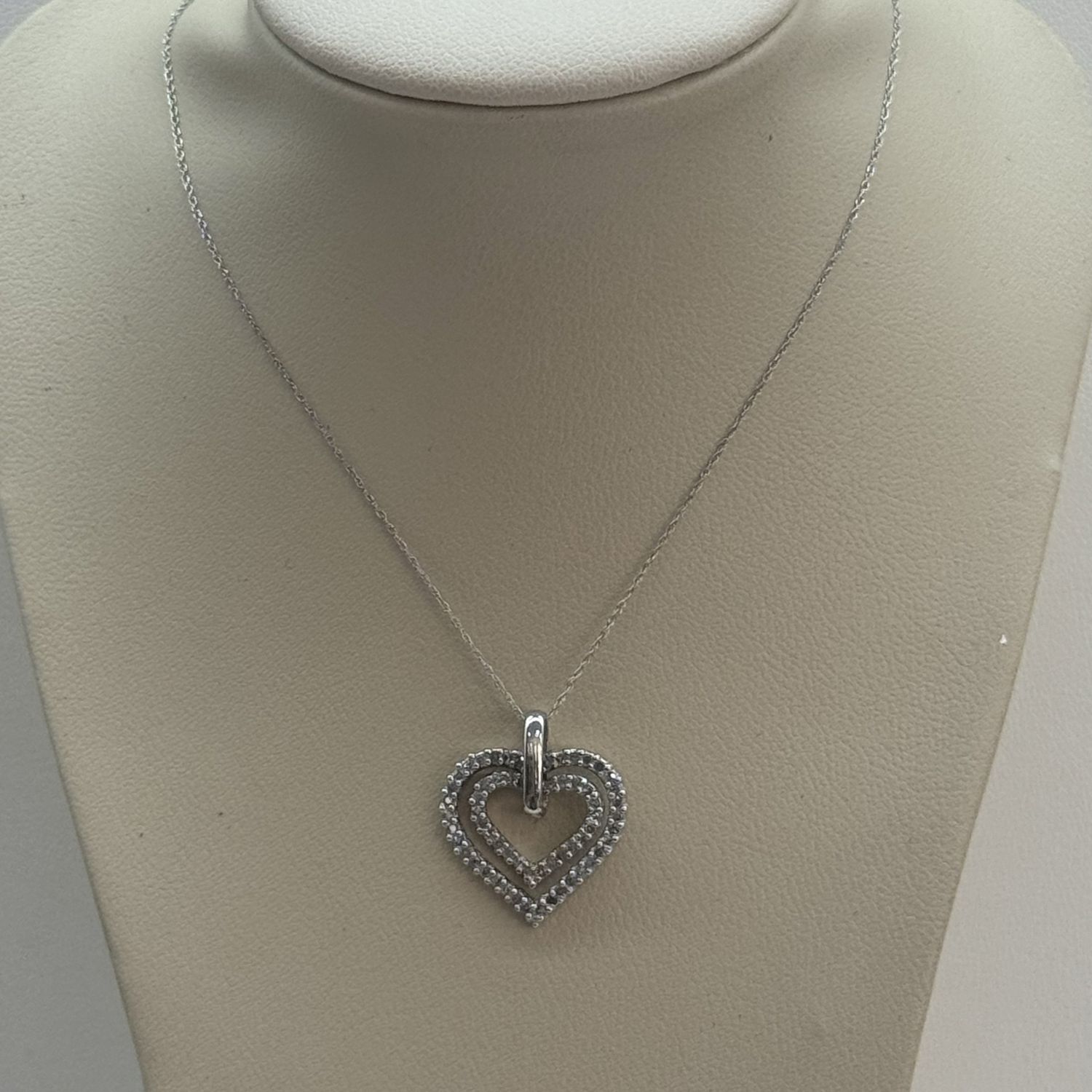 Dia Conc Hearts Pendant