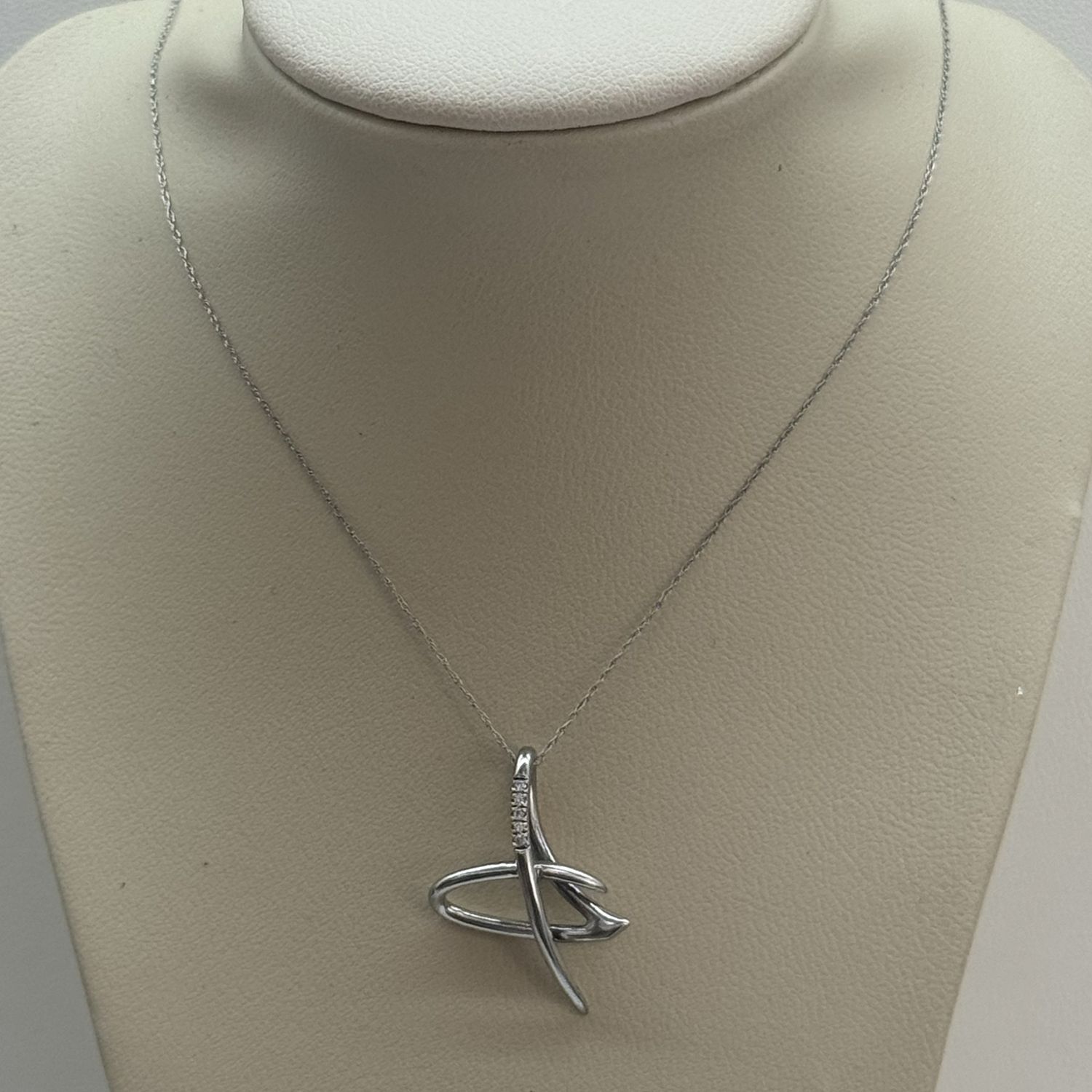 Abstract Heart Diamond Pendant