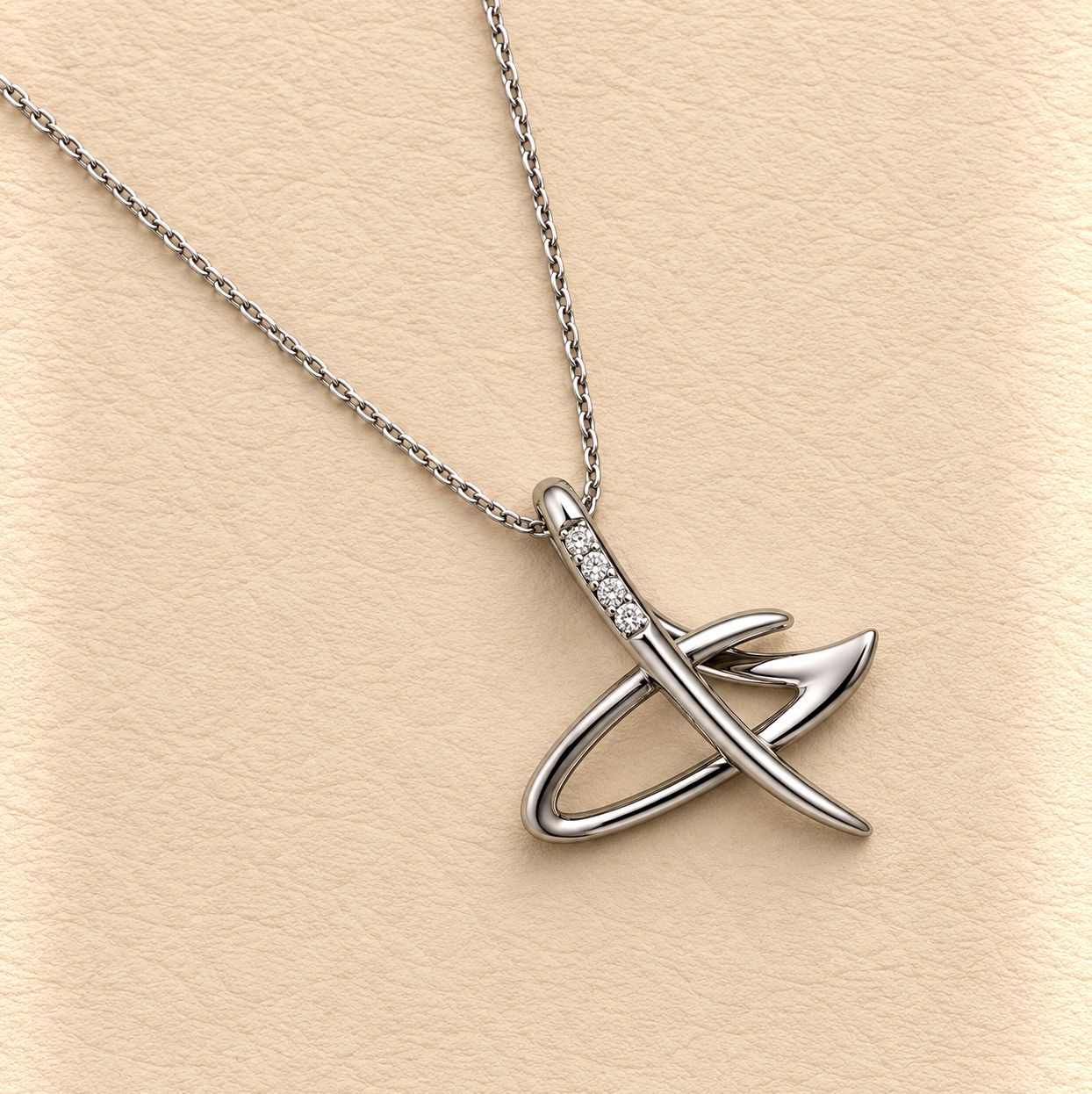 Abstract Heart Diamond Pendant