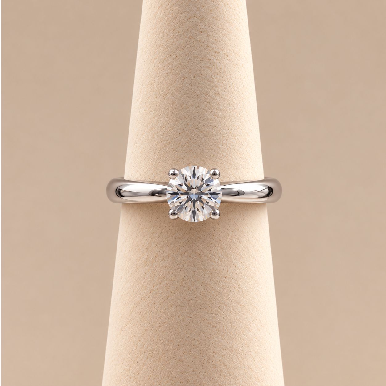 Round Solitaire Diamond with Unadorned Band