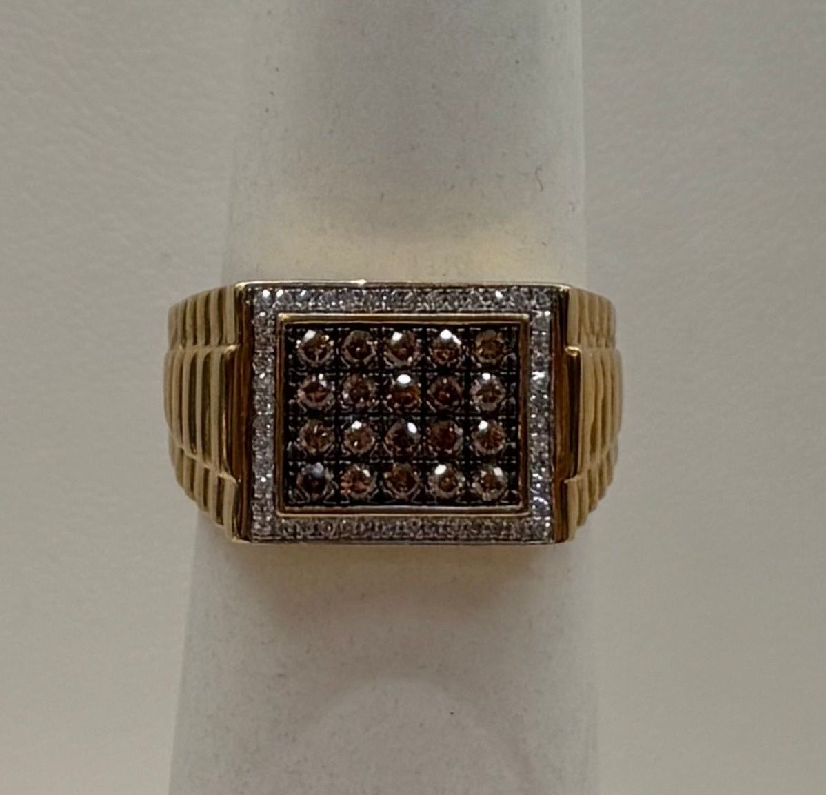 10KY Men's Chocolate Diamond Ring (Size 10-Resizeable)