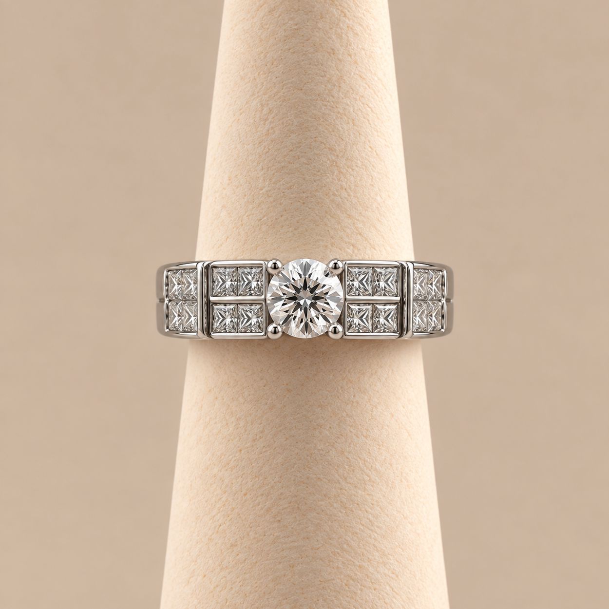 Princess Cut Illusion Mosaic Diamond Ring