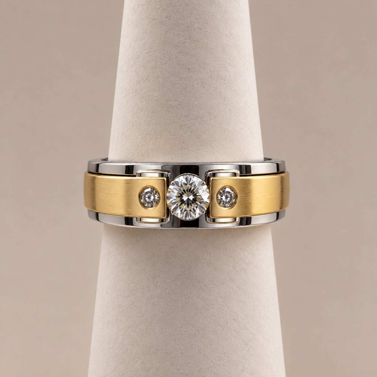 Men's Two-Tone Gold "PPF" Diamond Ring