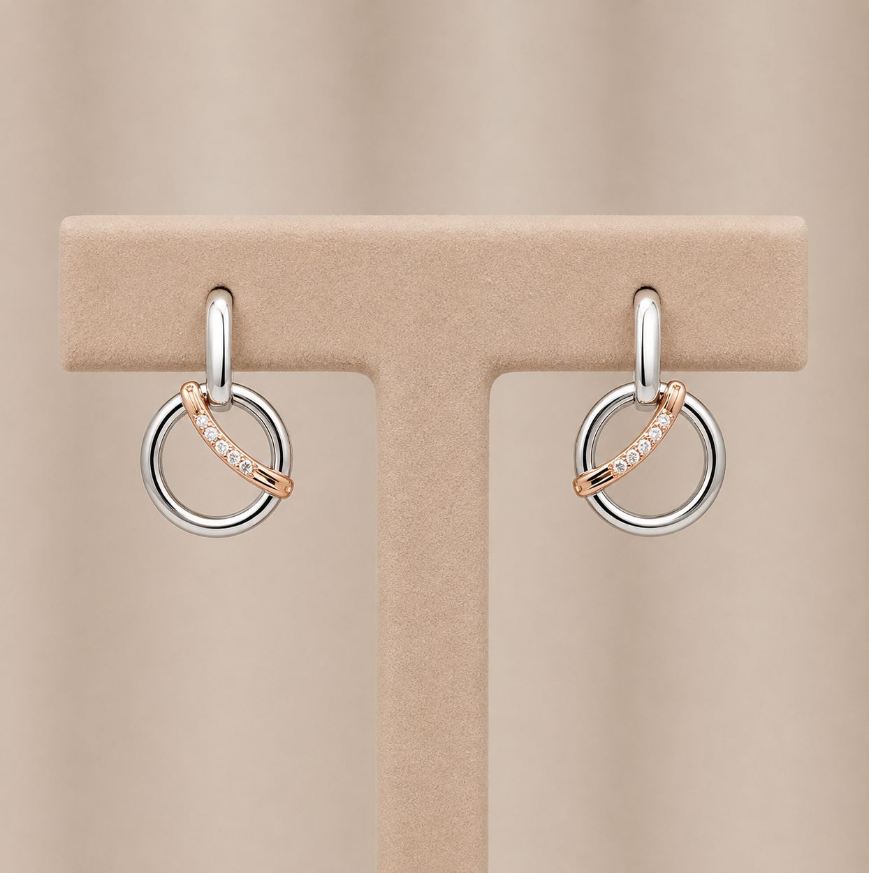 Draped "O" Rose Gold Earrings