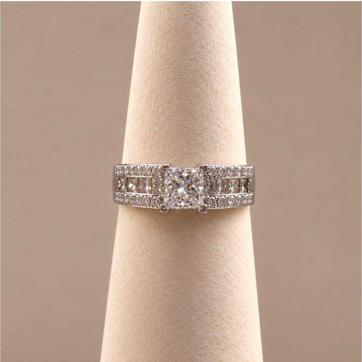 "Cinderella" Princess Cut Diamond with Princess Cut Side Stones
