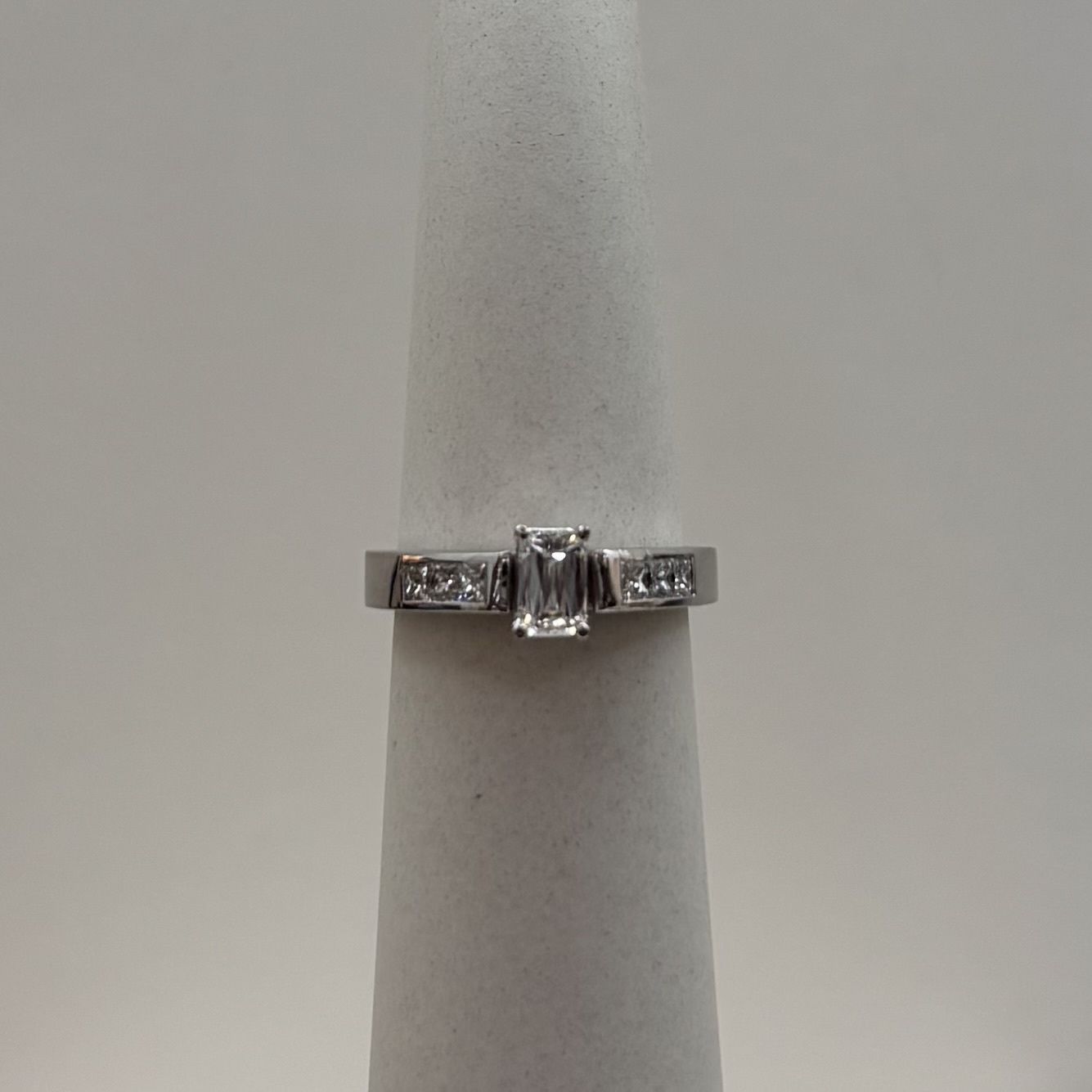 14KW "Hazel" 6- Stone Emerald-Cut Diamond Ring