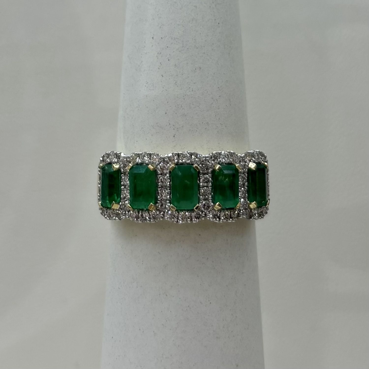 14KY  Baguette Emerald Diamond Ring (6.5g)