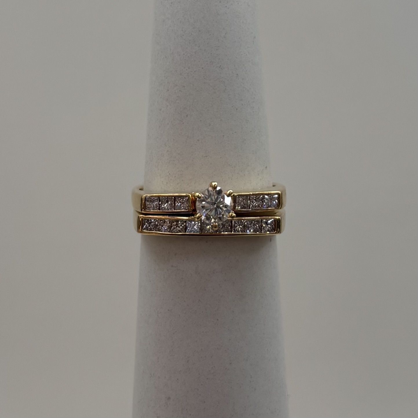 14KY Square Shaped Diamond Bridal Set w/ RCS