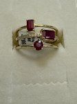 3-Stone Ruby/Dia Stacked Ring