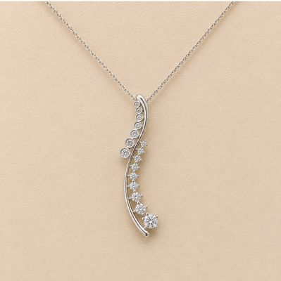 14KW Diamond "Stem" Pendant