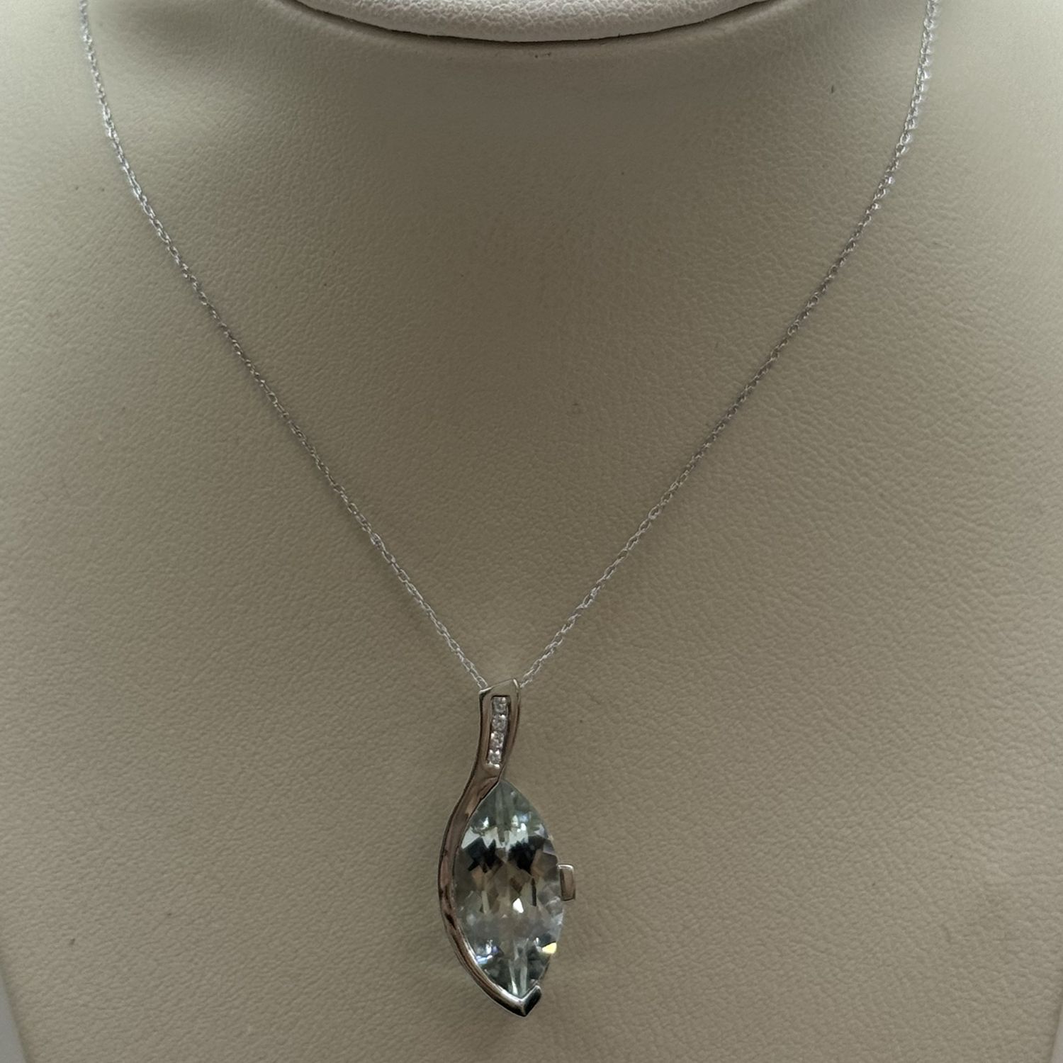 Green Amethyst/Dia Marq Cut Pendant