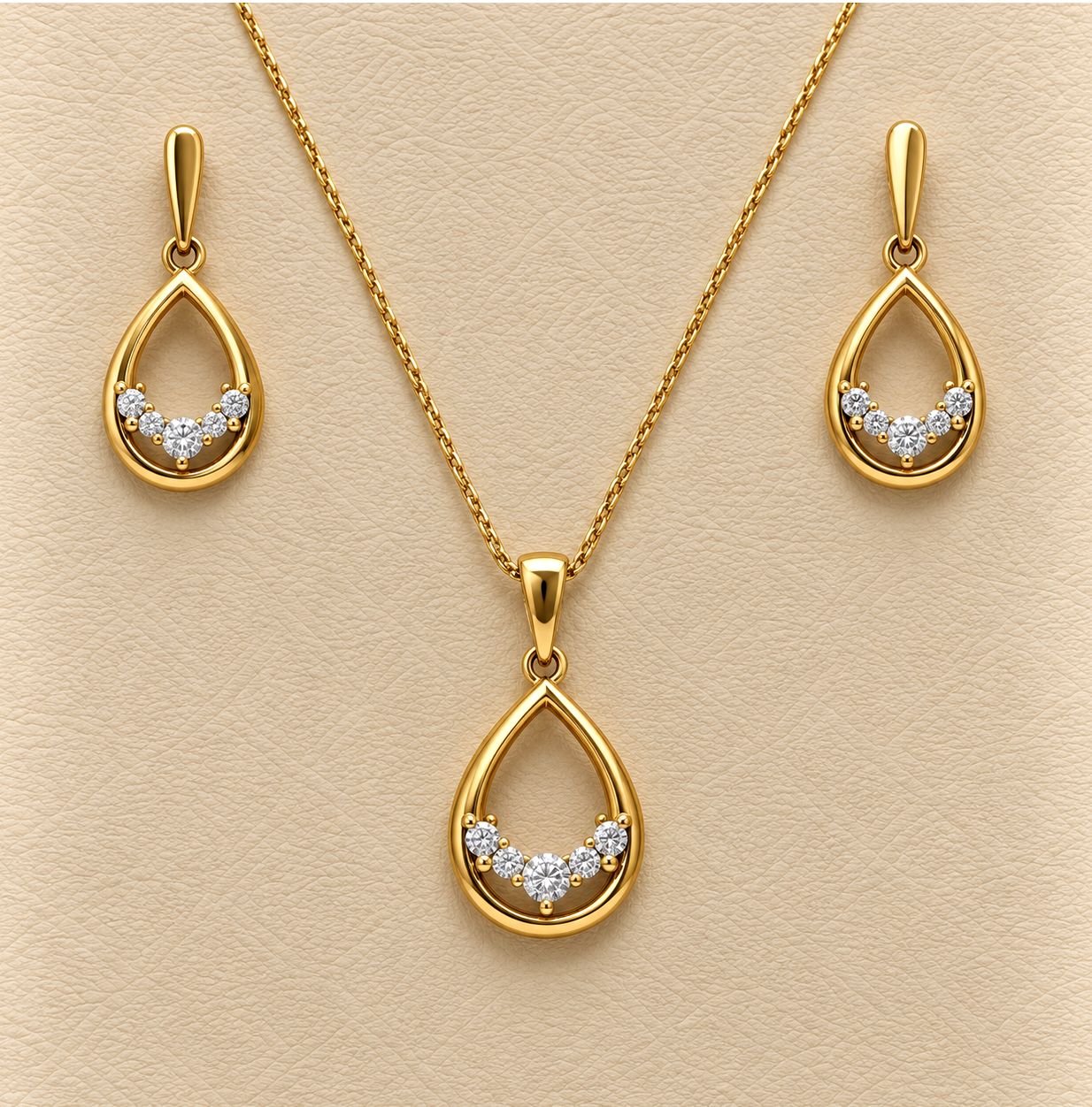 Open Frame Diamond Teardrop Pendant