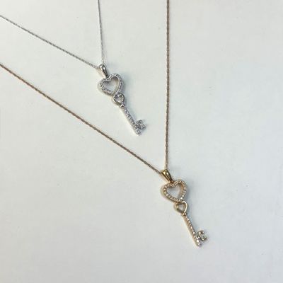 10K "Key to My Heart" Diamond Pendant