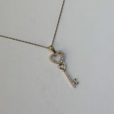 10K "Key to My Heart" Diamond Pendant