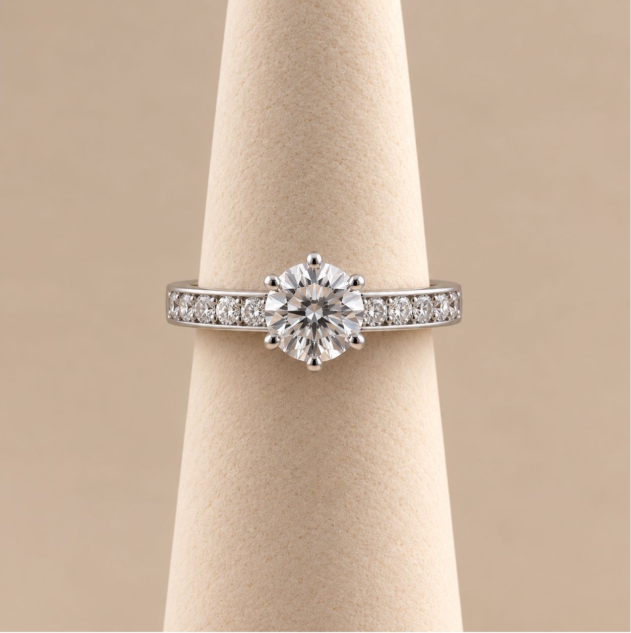 "Lucille" Classic Six-Prong Diamond Solitaire Ring