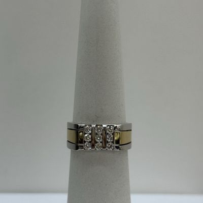 Men's 2-Tone 9 Stone Ring