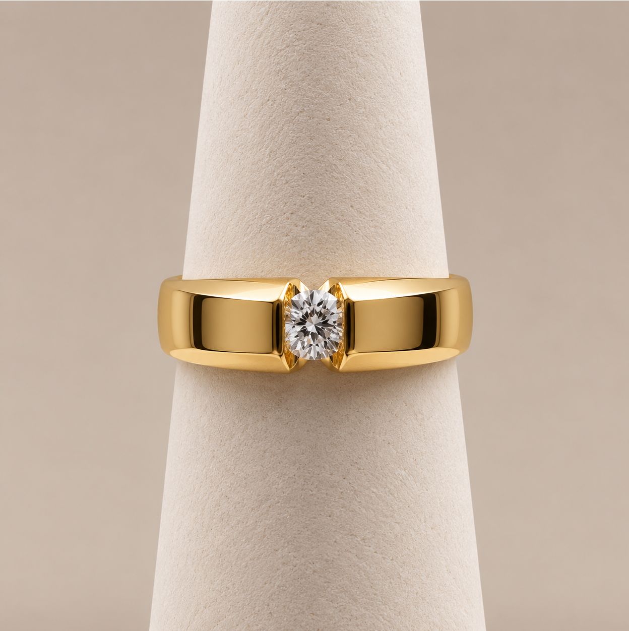 Men's Gold Single Diamond Ring (5.3g)