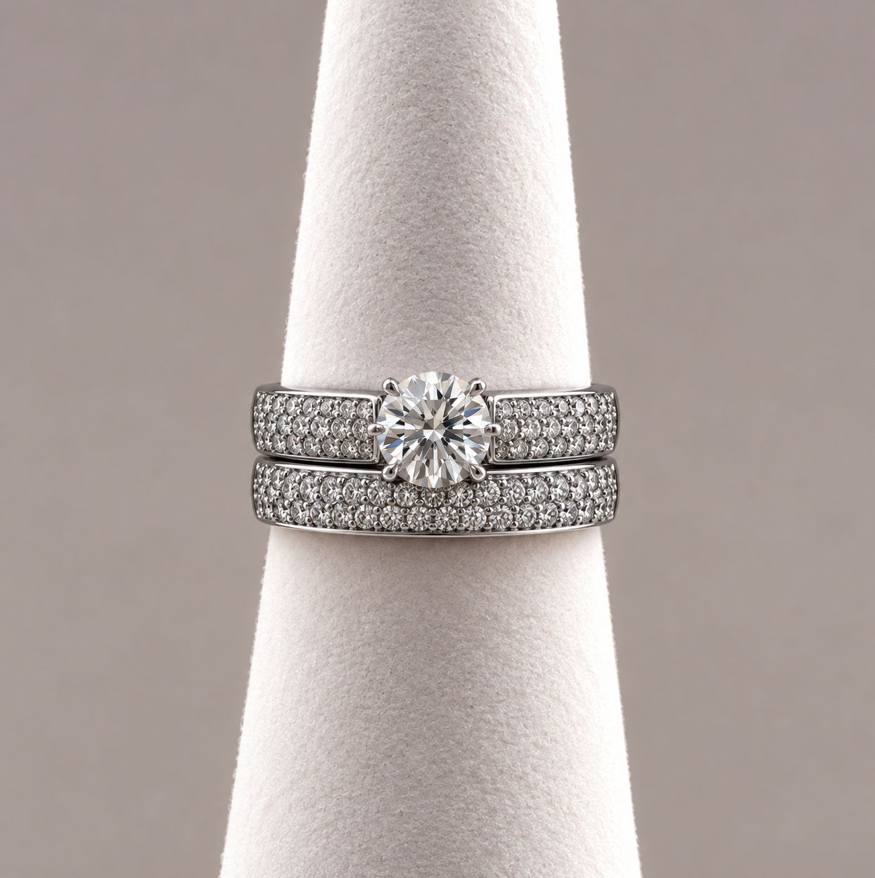 White Gold "Coco"  Diamond Channel Bridal Set
