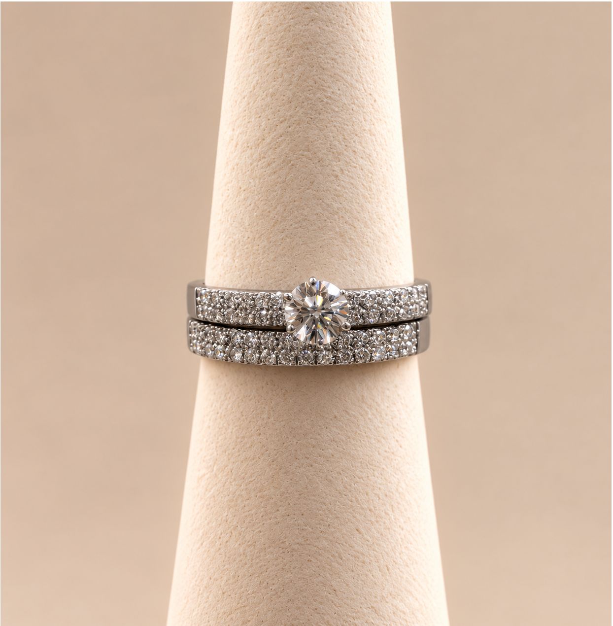 "Coco"  Diamond Channel Bridal Set