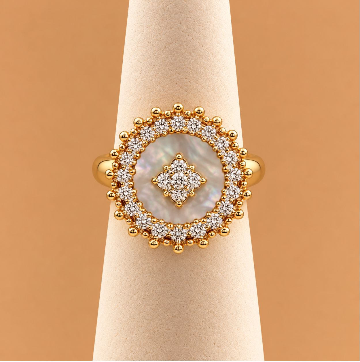 Diamond Medallion Ladies Ring