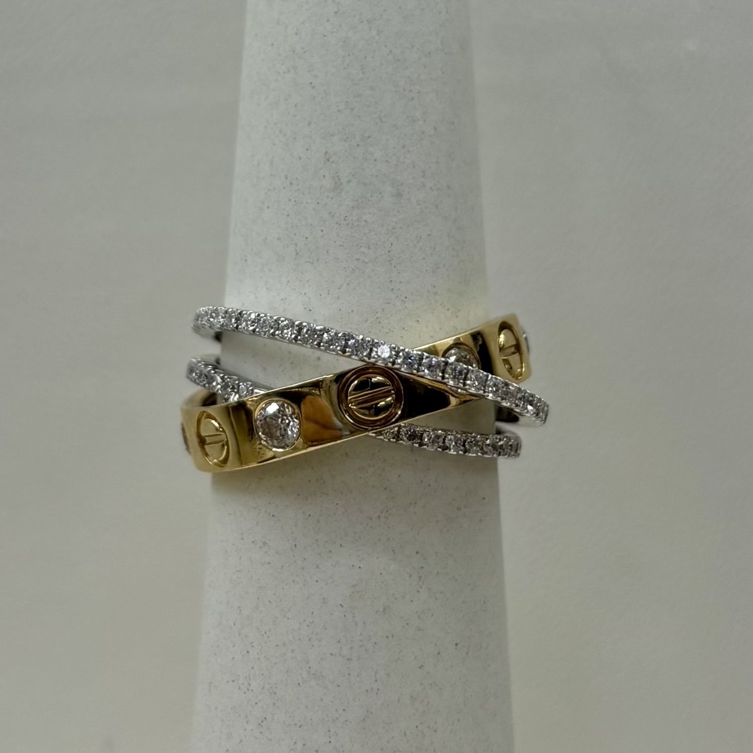 14k 2-Tone Cartier Tennis Diamond Ring (5.5g)