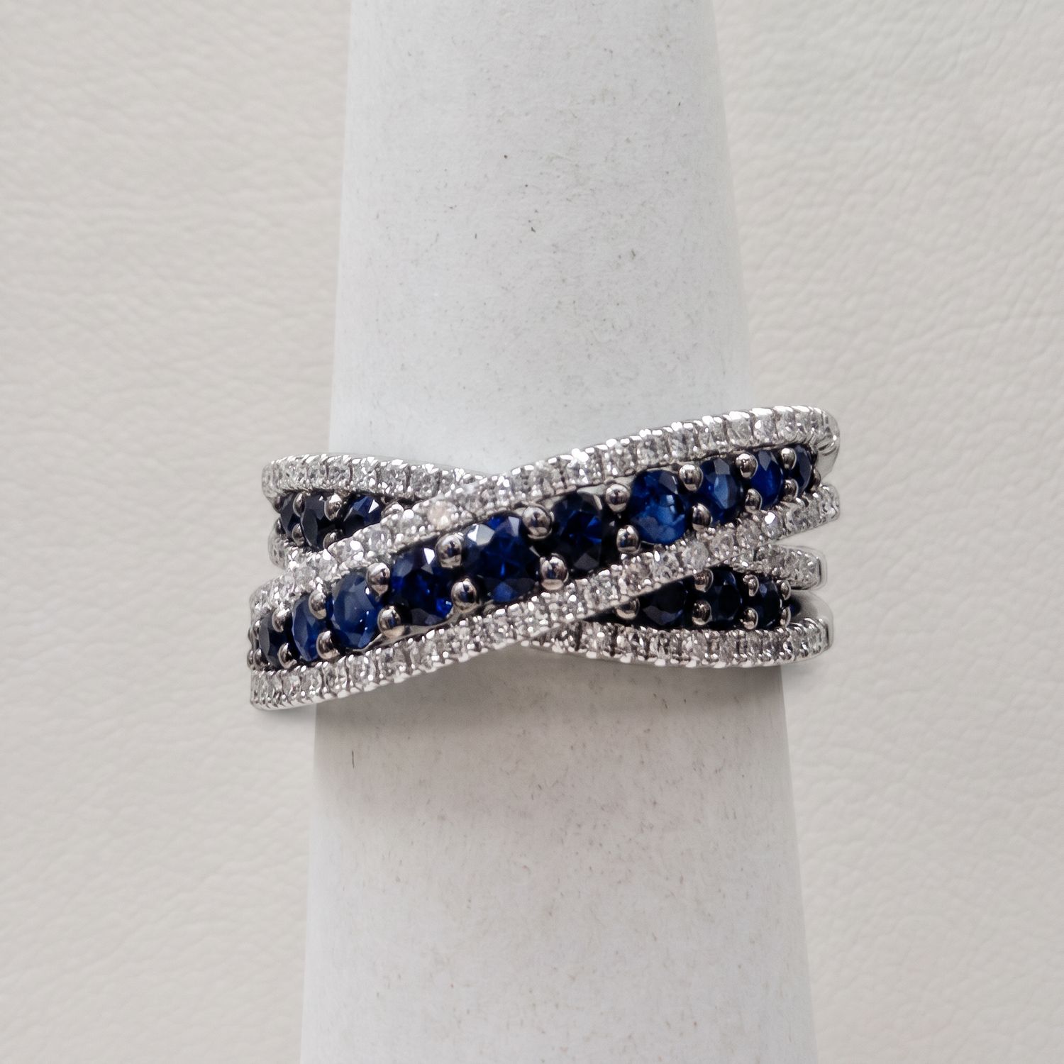 2ct Overlapping Sapphire Diamond Ring (11.0g)