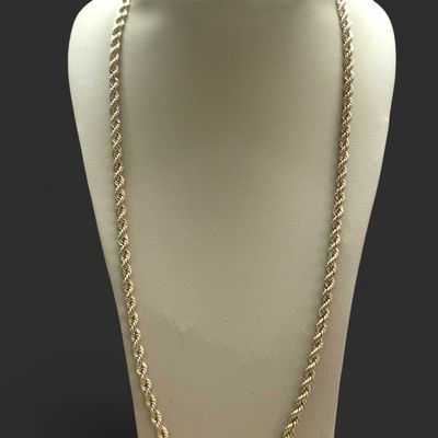 10kt 2.3MM HSL Rope 16in YG Chain