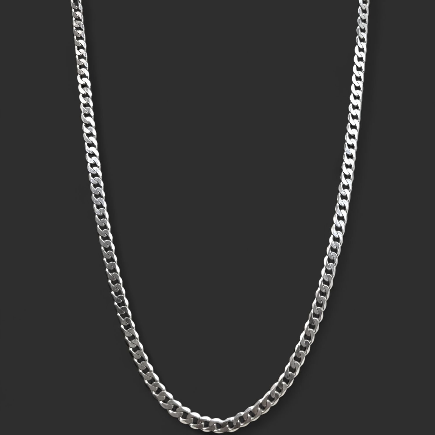 10k White Gold Curb Chain (5.8g) (Available in 16in/18in), Size: 16 Inch