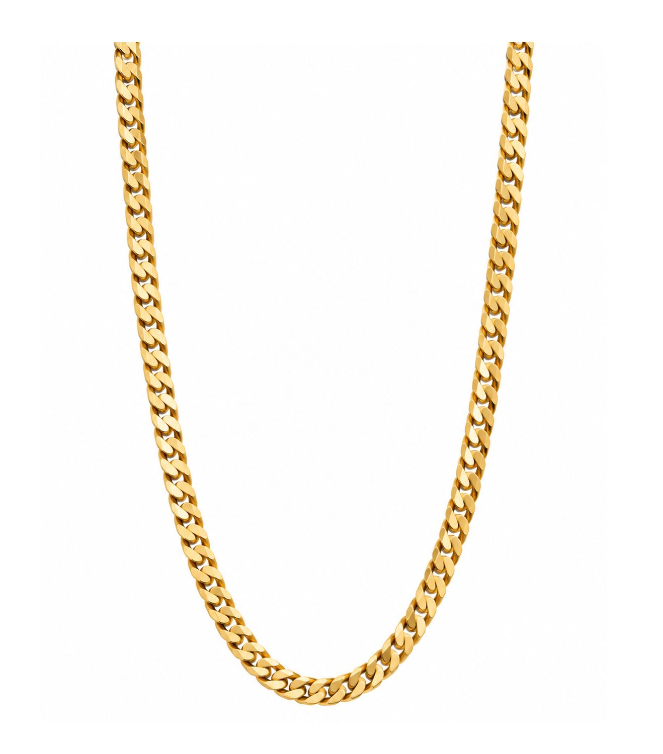 Gold Flat Curb Chain (6.3g), Size: 22in