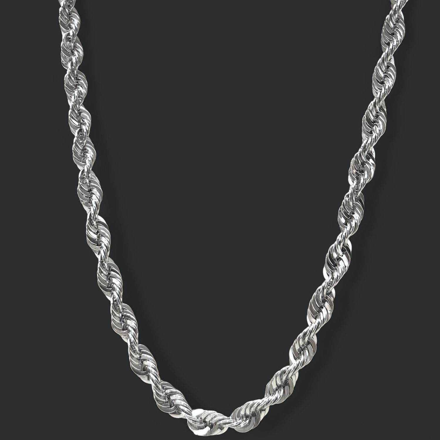 10kt 5.5MM HSL Rope 18in WG Chain