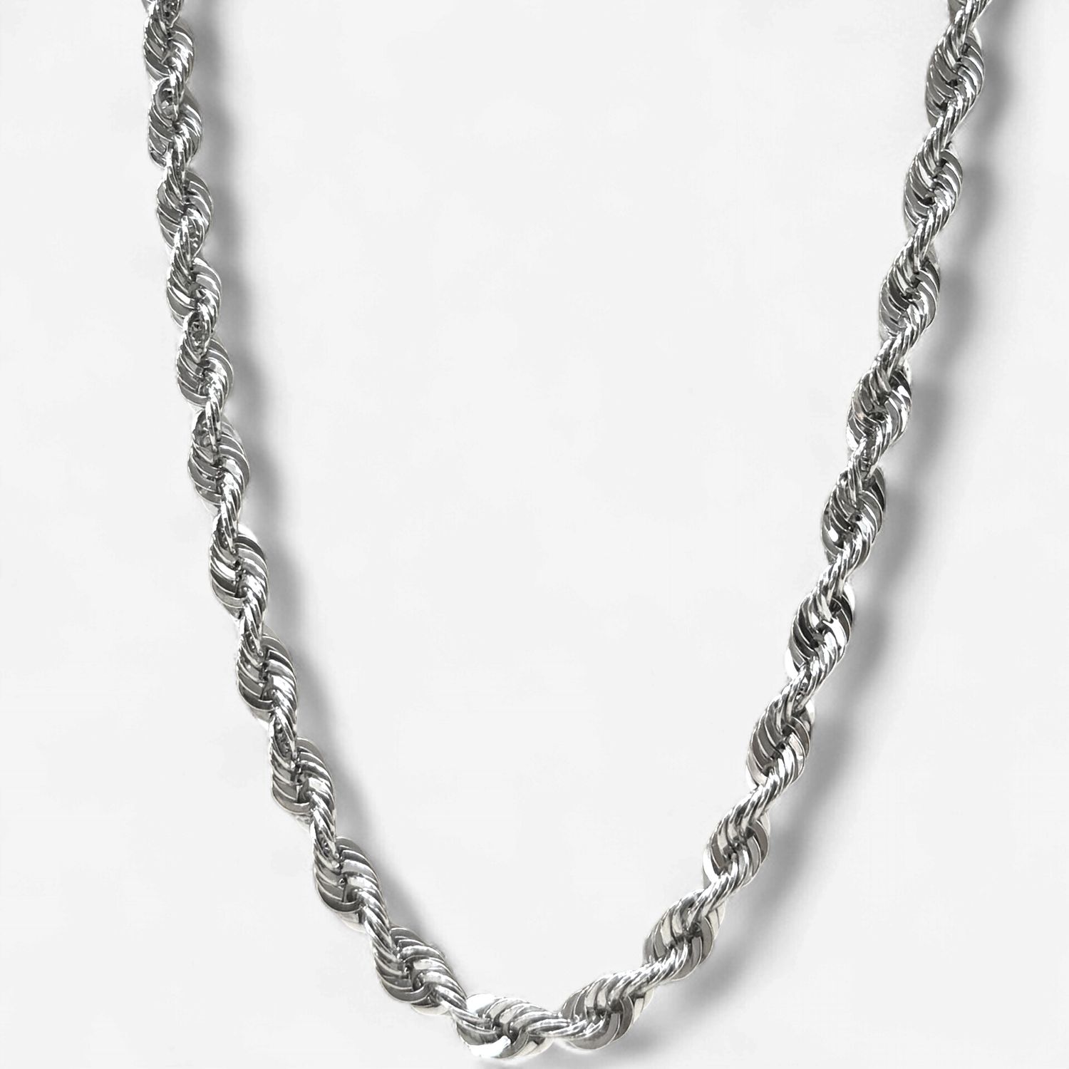10k White Gold 5.5mm Rope Chain (18in) (11/12.2g)