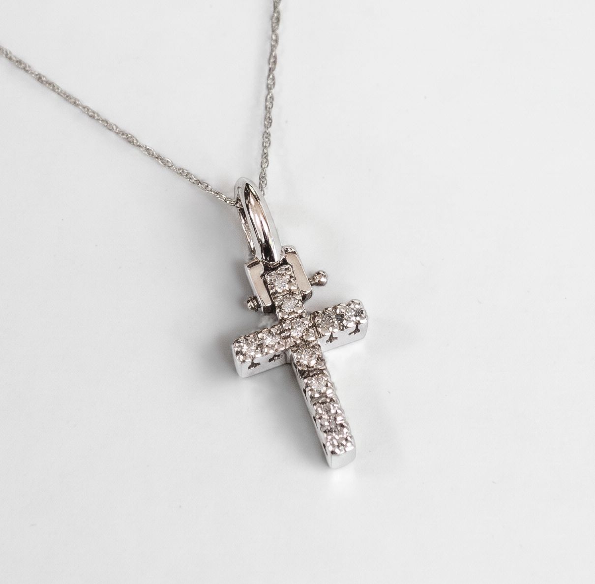 Petite Cross Diamond Pendant with Chain